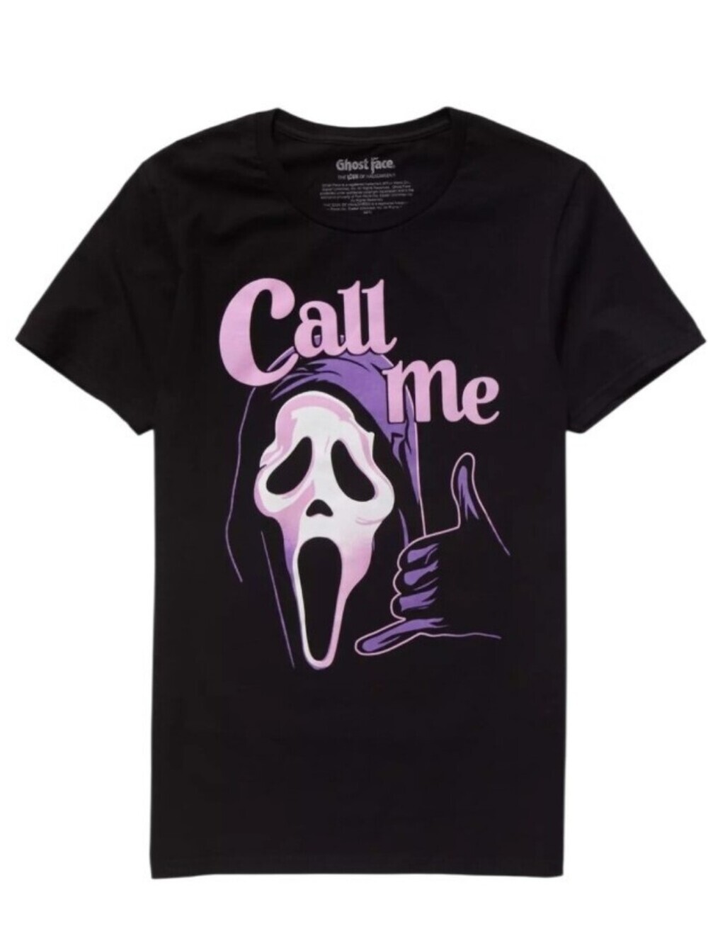Scream Ghost Face Call Me LG Boyfriend Fit Girls T-Shirt - Picture 3 of 13